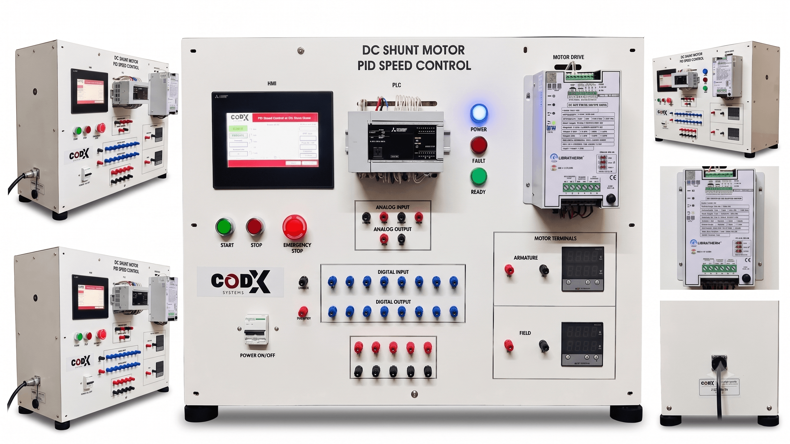 DC Shunt Motor PID Trainer Kit shown from multiple angles